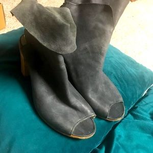 Free people heeled shooties sz 39 washed black